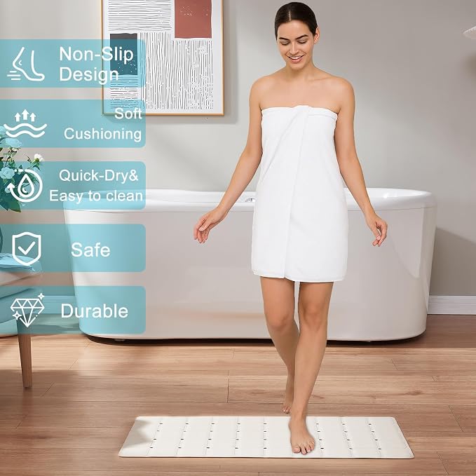 Non-Slip Bath Mat for Tub & Shower：Silicone Foldable Bathtub Mat - Image 3