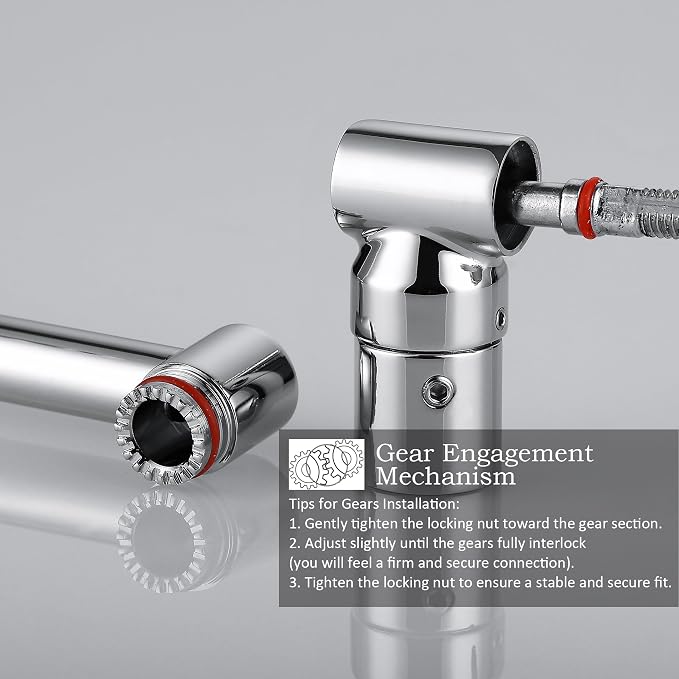 Adjustable Shower Head Extension Arm, All Metal Shower Head Extender - Image 7
