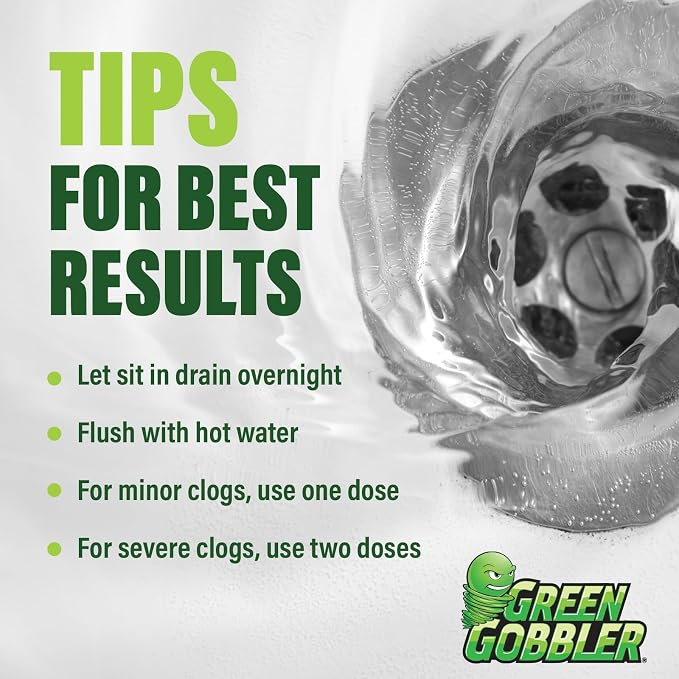 Green Gobbler Drain Clog Dissolver | Powerful Liquid Drain Opener & Toilet Clog - Image 9