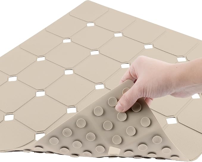 Shower Mat Non Slip 21"x21" Silicone Foldable Bath Mat by MeimeiDe