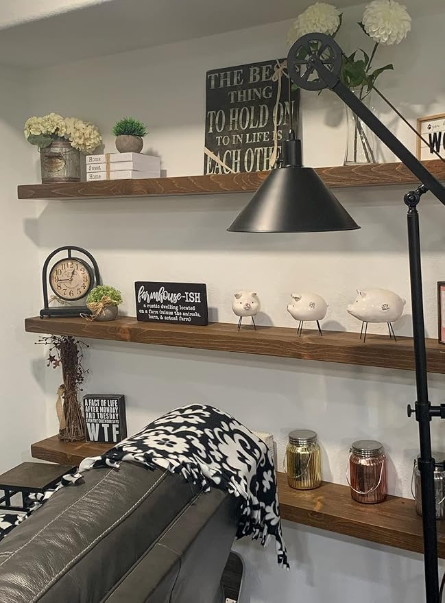 joelsantiques 72 Inch Wooden Floating Shelves - Image 2