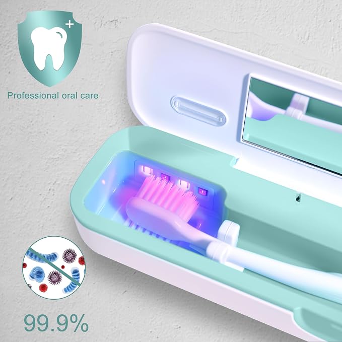 UV Toothbrush Sanitizer and Holder, Portable Travel Case and Cover, Toothbrush - Image 2