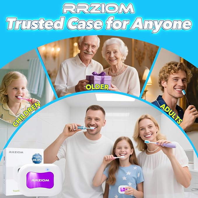 RRZIOM Toothbrush Sanitizer Case, Portable Toothbrush Covers Rechargeable - Image 6