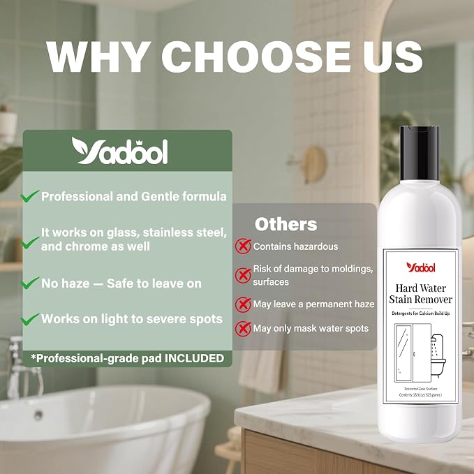 Hard Water Stain Remover, Powerful Shower Glass & Door Cleaner, Easily Removes - Image 5