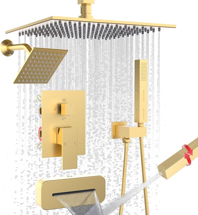 ENGA Shower System with Tub Spout, Bathtub Shower Faucet Combo Set by Enga
