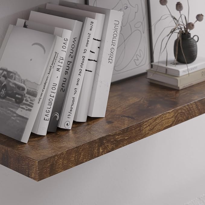 Floating Shelf, 36 in W x 12.75 in D x 2 in H Wooden Floating Wall Shelf - Image 4