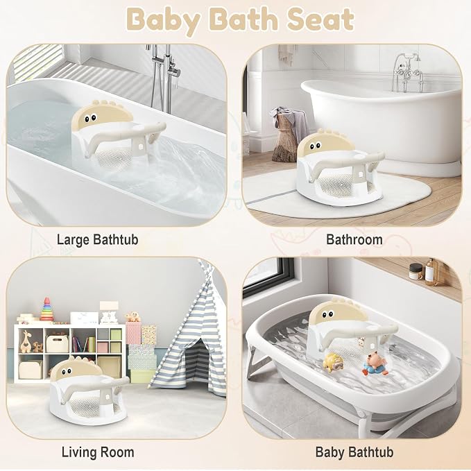 Baby Bath Seat for Babies 6 Months & Up Sitting Up, Non-Slip Baby Bath Chair - Image 6