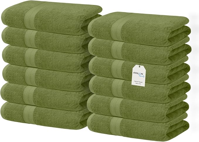 Avalon Towels Luxury Washcloths Value Pack of 12 – Premium Cotton, Soft & by AvalonTowels