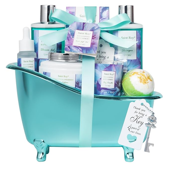 Bath and Body Basket Set Luxury EUCALYPTUS & Mint Spa Gift Basket - Image 9