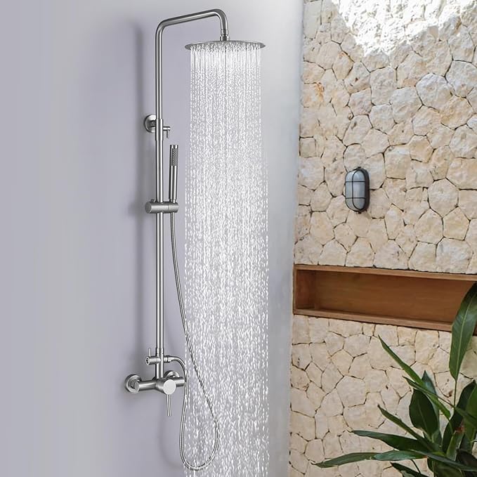 RBROHANT Outdoor Shower, Wall Mount Outdoor Shower Kit, Outside Shower Faucet by RBROHANT