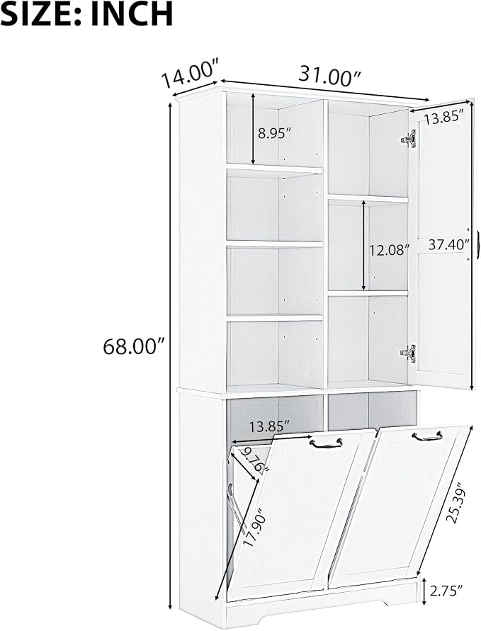 Favfurish 68" Tall Bathroom Storage Cabinet - Image 2
