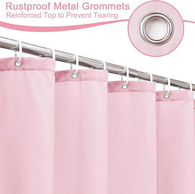 AooHome Standard 72x72 inch Shower Curtain Liner, Durable Polyester Solid Color - Image 6