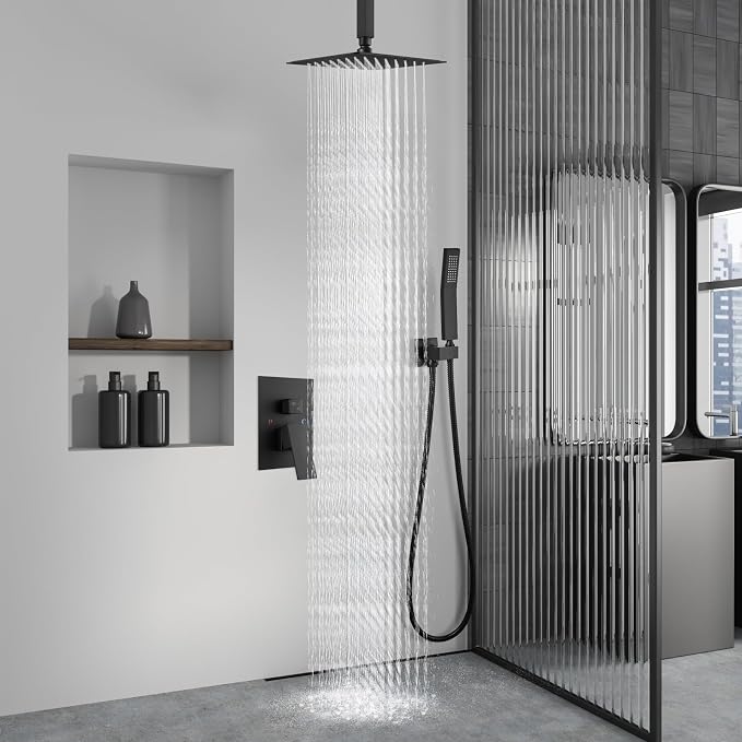 Aolemi Ceiling Mount Rain Shower Head & Handheld Spray - Image 7