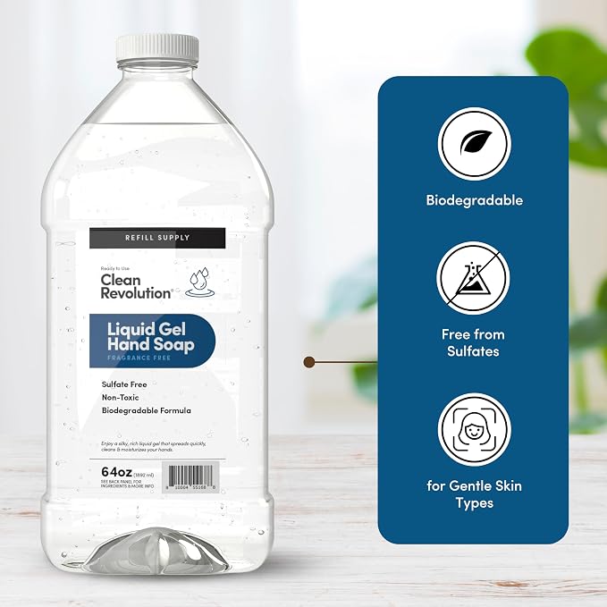 Clean Revolution Liquid Gel Hand Soap, Silky Rich Liquid, Quick Lather - Image 4