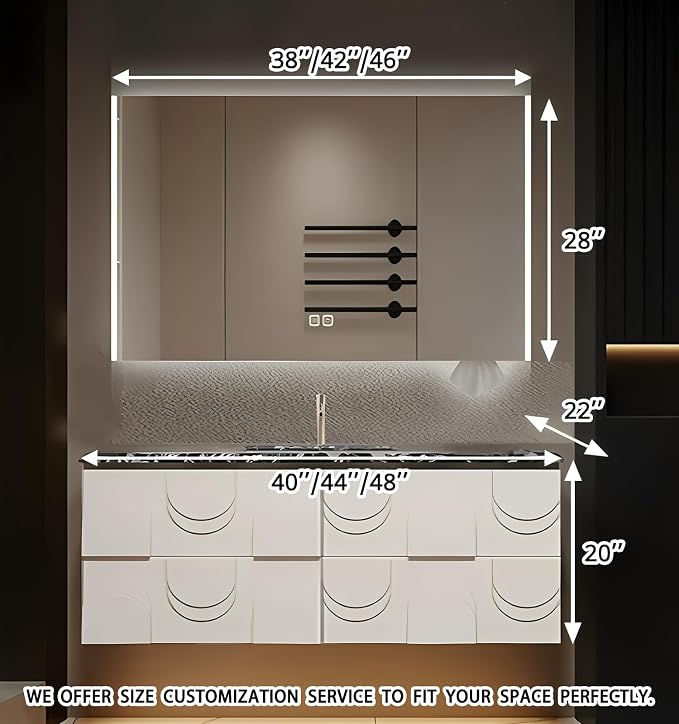 Floating Bathroom Vanity, Single Sink Vanity - Image 2