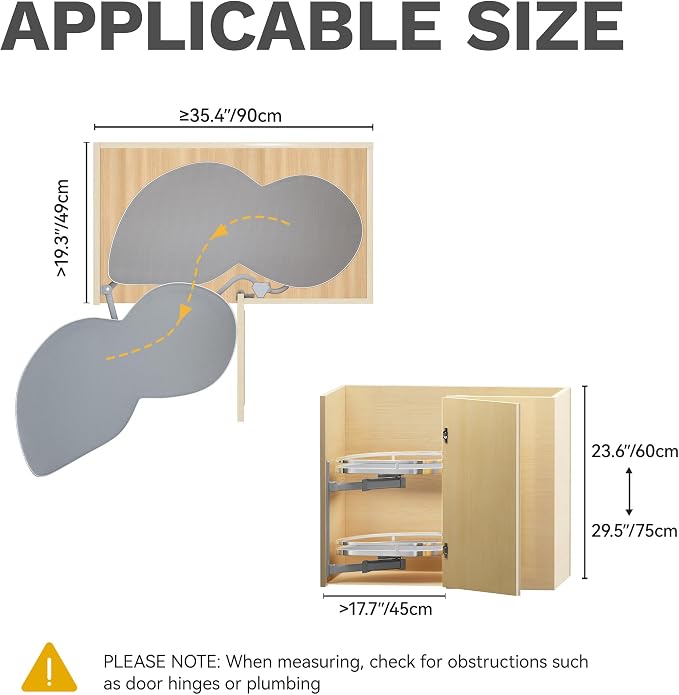 DWVO Corner Cabinet Organizer, 2-Tier Blind Corner Pull Out - Image 3