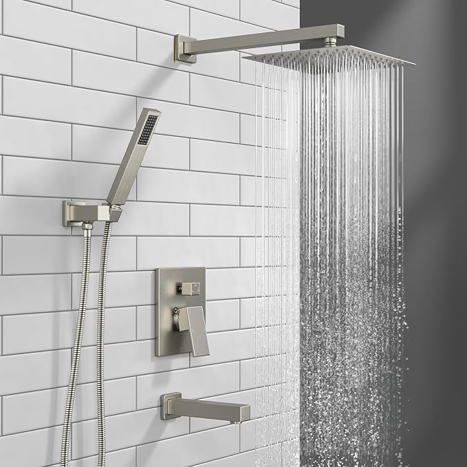 Lava Odoro Modern 3-Setting Square Shower and Tub Faucet Set - Image 2