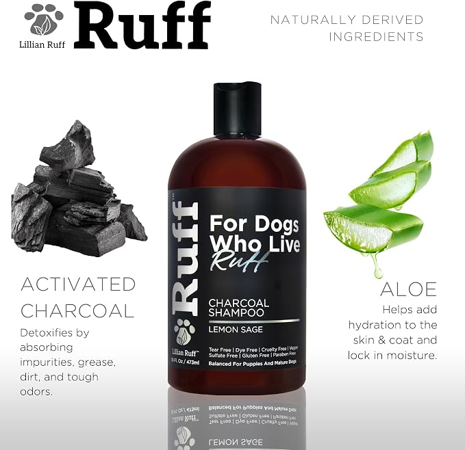 Ruff by Lillian Ruff Activated Charcoal Pet Shampoo – Deep Cleanser, Deodorizer - Image 4