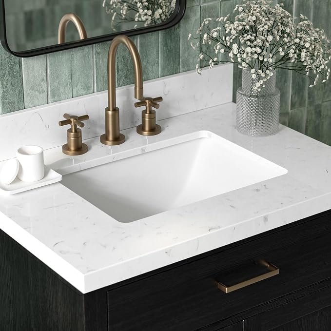 ARIEL Hepburn 30 Inch Single Rectangular Sink Bathroom Vanity - Image 3