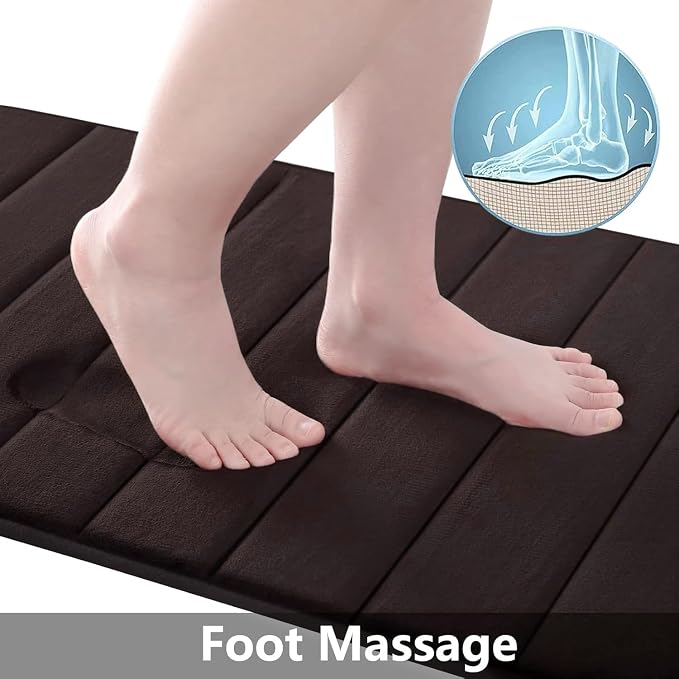 Buganda Memory Foam Bath Mat, Ultra Soft and Non-Slip Bathroom Rugs, Water - Image 3
