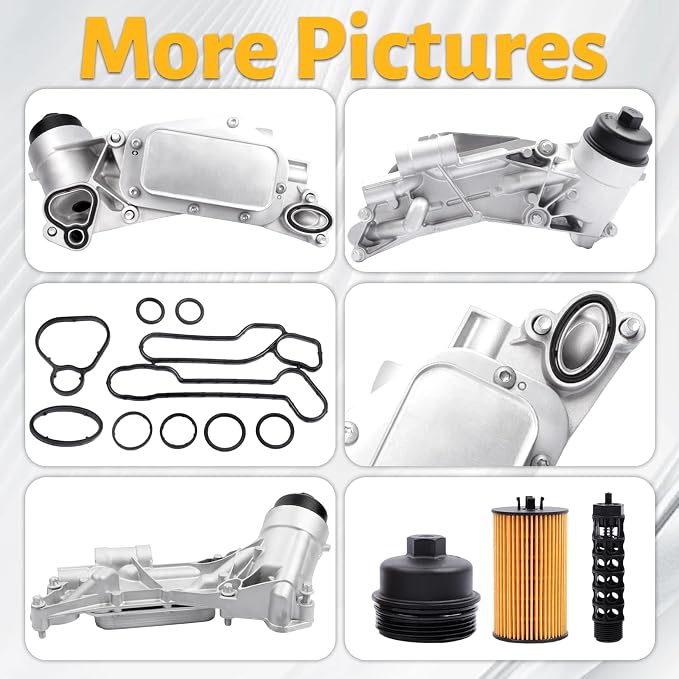 Engine Oil Cooler Filter Aluminum Housing Assembly Adapter Kit - Image 5