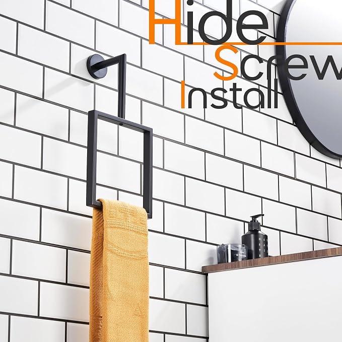 Towel Rack Black Hand Towel Ring Holder - Image 9