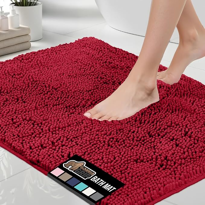 GORILLA GRIP Bath Rug Mat 36x24, Thick Soft Absorbent Chenille, Quick Dry by GorillaGrip