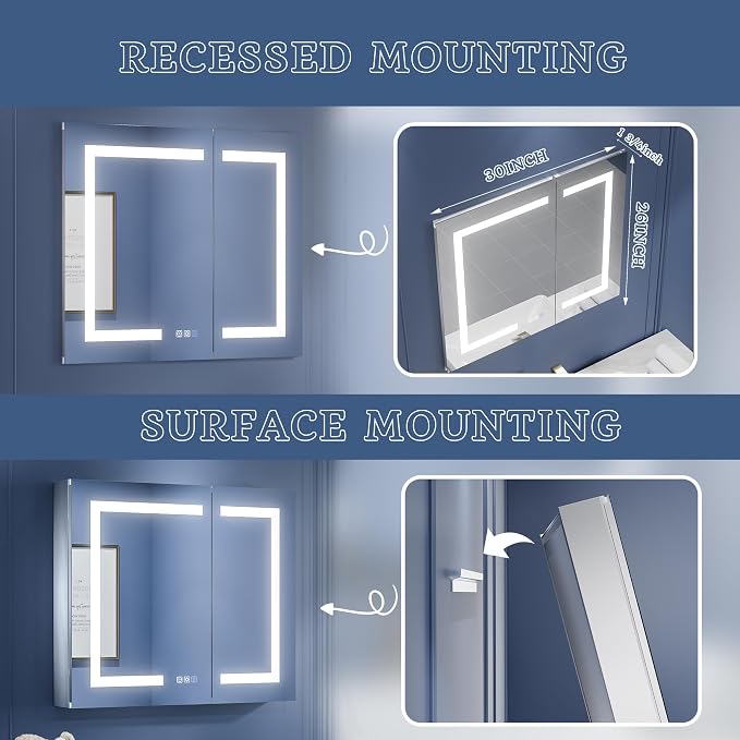 ExBrite LED Lighted Bathroom Medicine Cabinet - Image 8