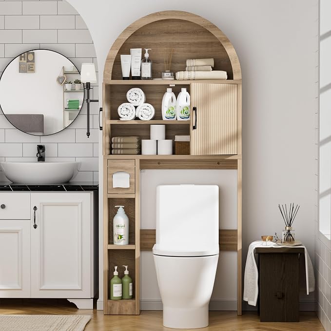Spurgehom Over The Toilet Storage Cabinet, Bathroom Shelf Organizer Freestanding - Image 3