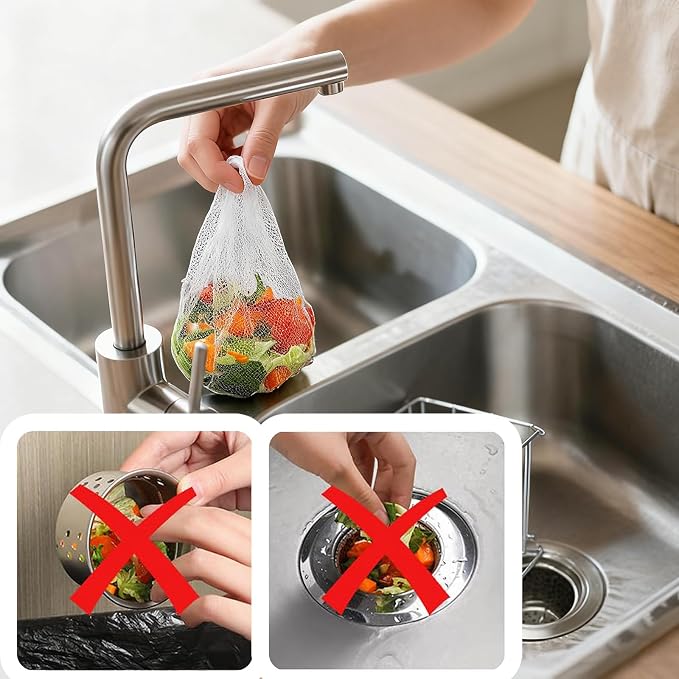 Disposable Sink Strainer – 200 Pack Kitchen Sink Strainer Bags, Disposable - Image 3