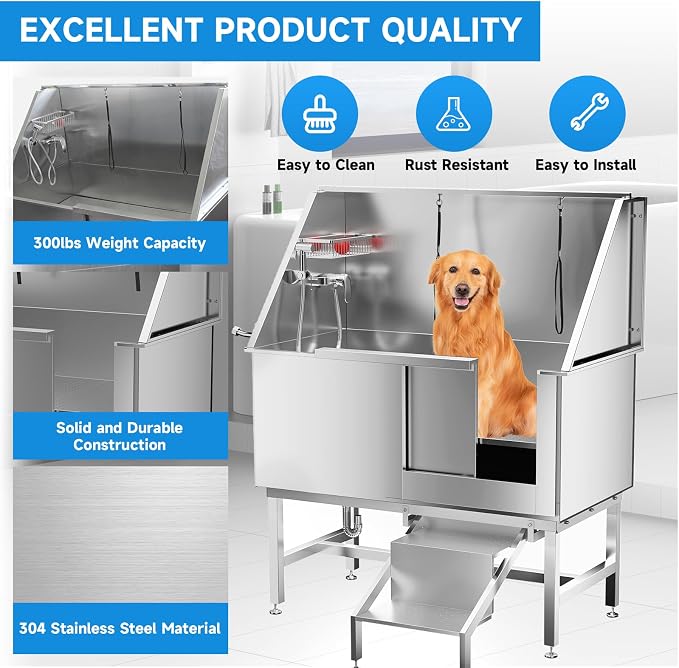 Dog Washing Station 50" Dog Grooming Tub - Image 3