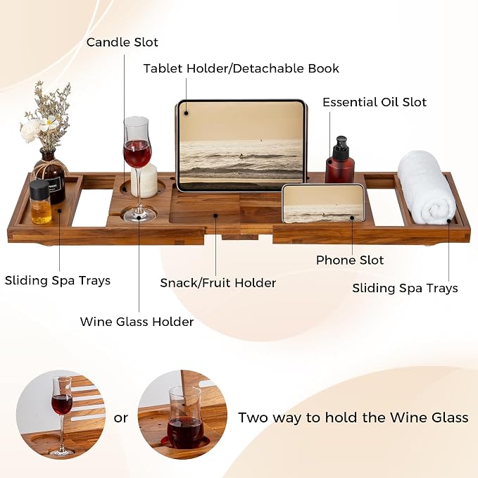 Teak Bathtub Tray - Image 2