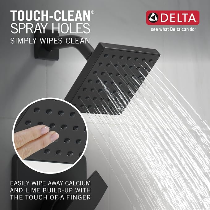 Delta Faucet Modern 14 Series Matte Black Shower Faucet, Tub and Shower Trim Kit - Image 4
