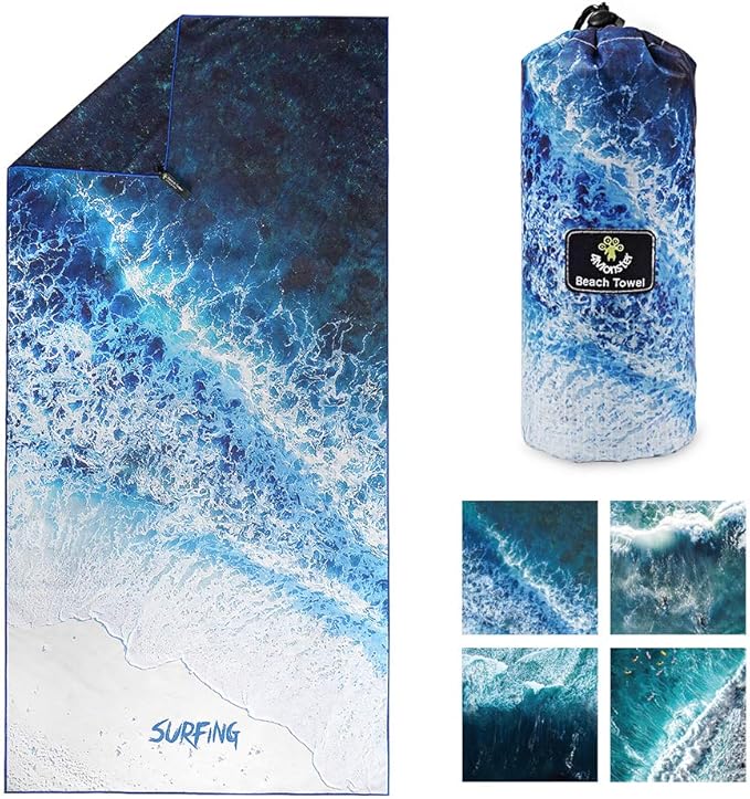 4Monster Microfiber Beach Towel Quick Dry, Super Absorbent Lightweight Travel by 4Monster