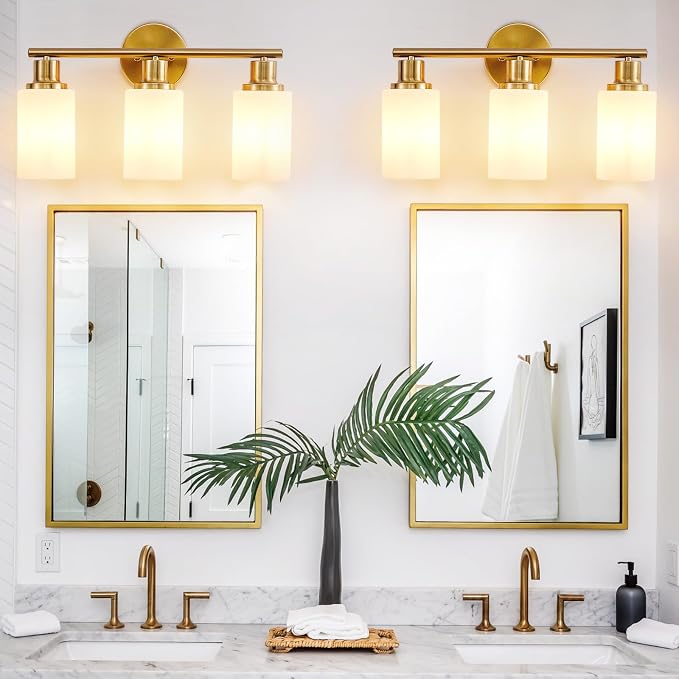 DLLT 3-Light Bathroom Light Fixtures: Gold Modern Vanity Lights - Image 5