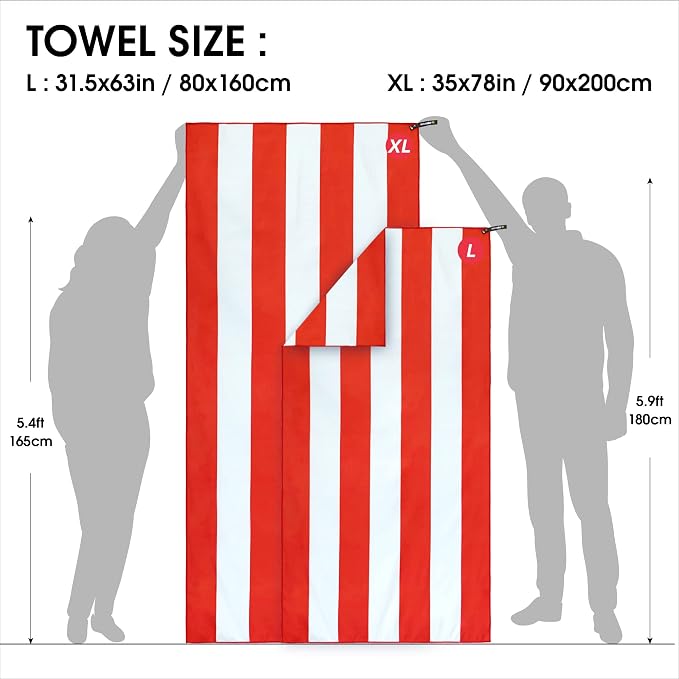 4Monster Microfiber Beach Towel Quick Dry, Super Absorbent Lightweight Travel - Image 4