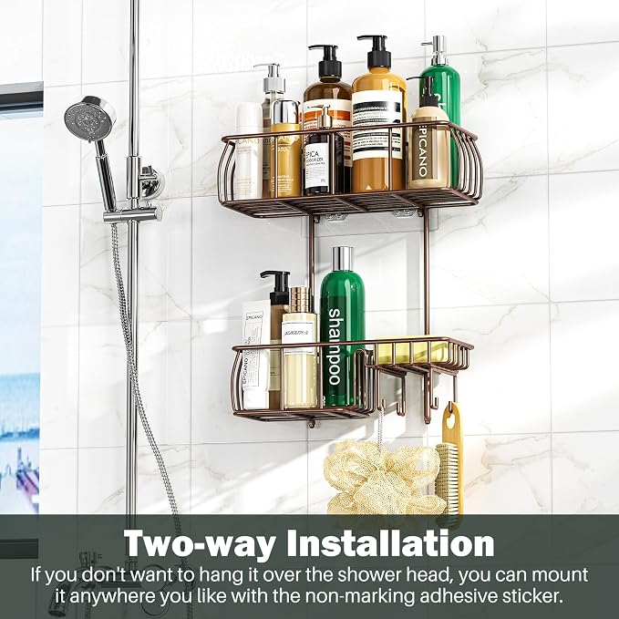 Epicano Shower Caddy Hanging, Anti-Swing Over Head Shower Caddy Rustproof - Image 5