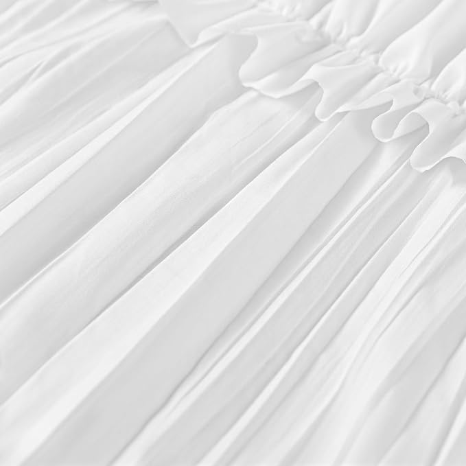 ROSERY No Hook Ruffle Shower Curtain - Image 9
