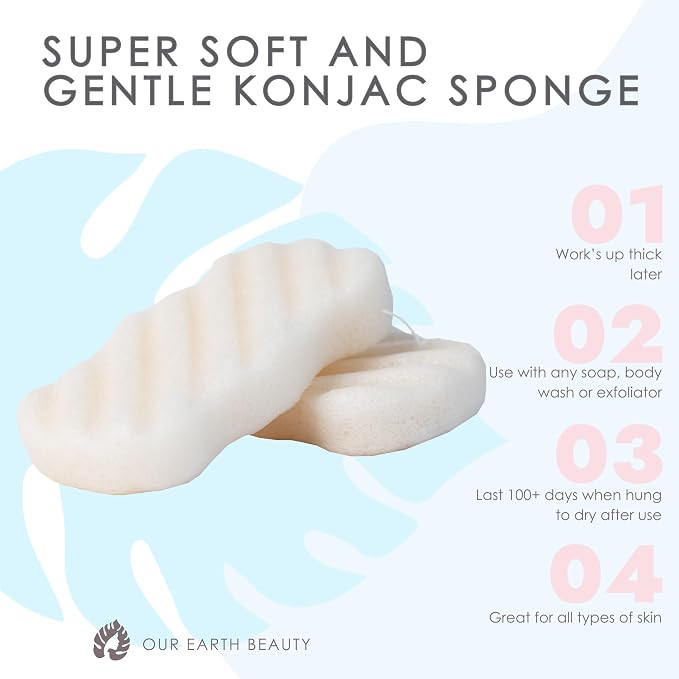 Konjac Sponge Body | Microplastic Free 100% Natural | Non-Toxic | Biodegradable - Image 7