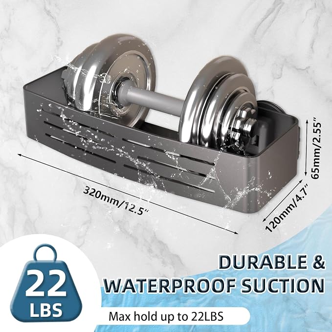 Onemake Shower Caddy Suction Cup, No Drilling Bathroom Shower Shelf, Corner - Image 5