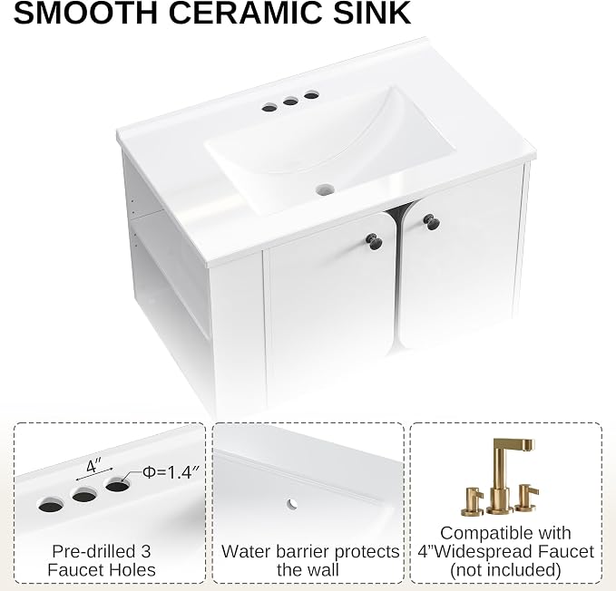 IRONCK 30 Inch Bathroom Vanity - Image 8