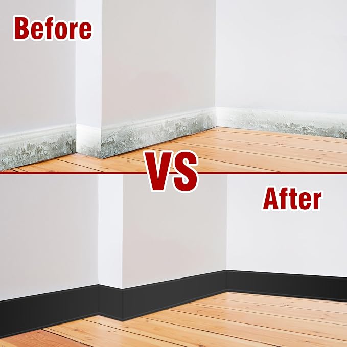 Vinyl Baseboard Molding Trim 4 Inch x 200 Feet Peel and Stick Baseboard Trim - Image 4