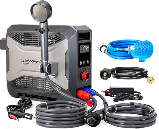 FOGATTI InstaShower GO Pro, Portable Propane Tankless Water Heater 22, 000 BTU by FOGATTI