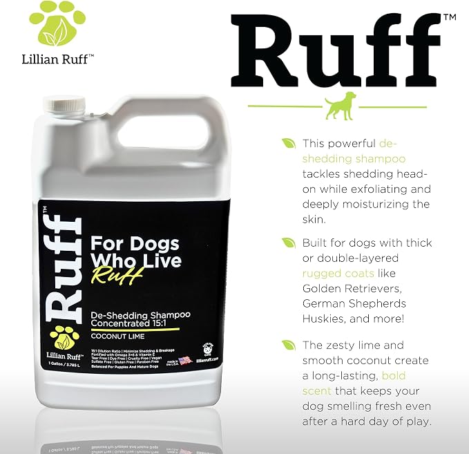 Ruff by Lillian Ruff 15:1 Concentrated Deshedding Dog Shampoo – Extra-Strength - Image 4