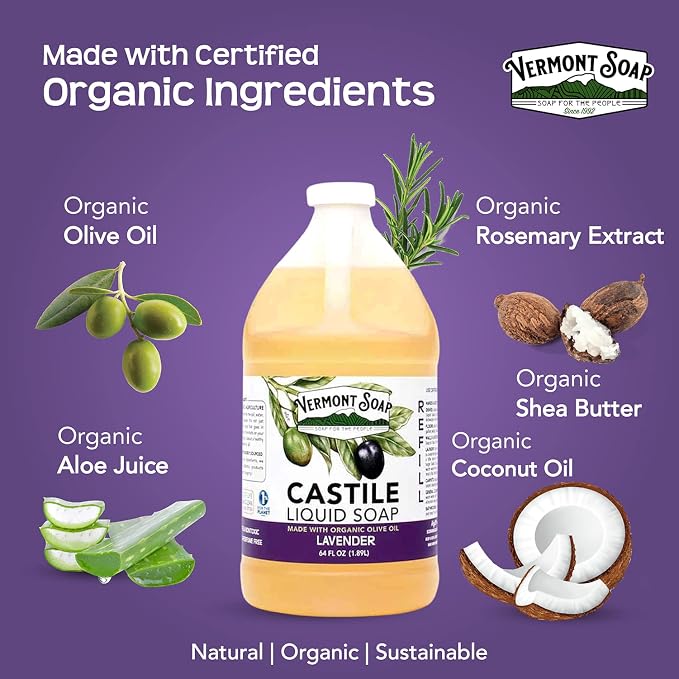 Vermont Castile Soap Lavender, Gentle Liquid Soap - Image 4