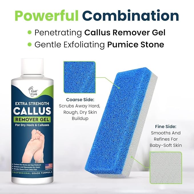Callus Remover for Feet with Extra Strength Gel & Foot Pumice Stone Set - Image 3