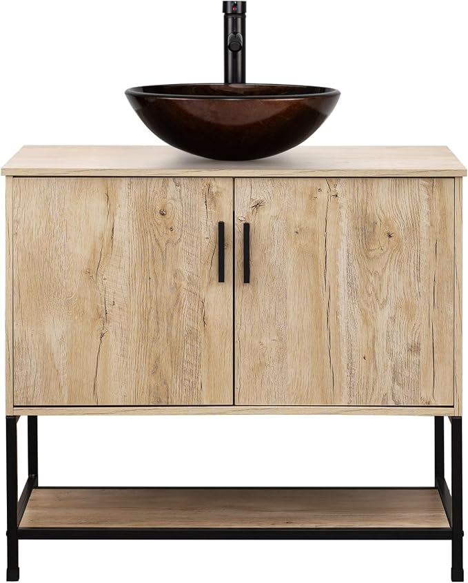 UEV Rustic Oak 36" Bathroom Vanity - Image 9