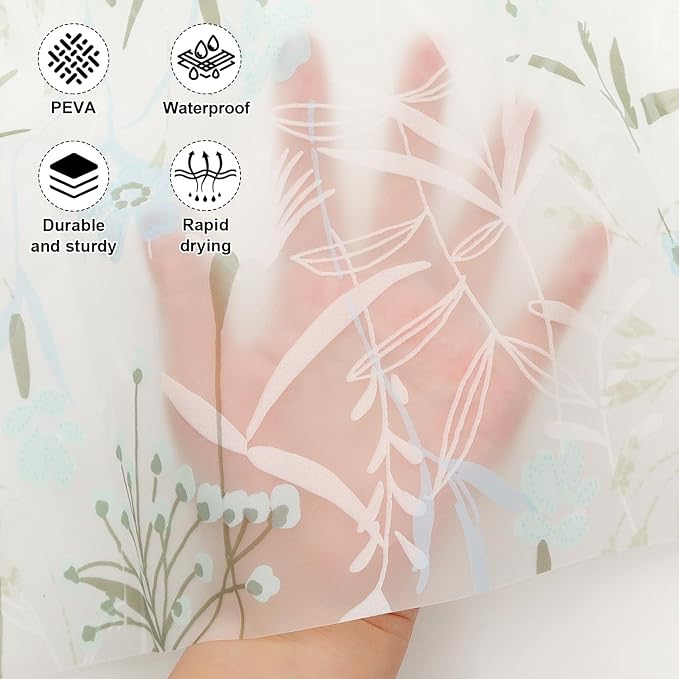 PEVA Shower Curtain, 72 x 72 Water Repellent Premium Bathroom Shower Curtain - Image 3