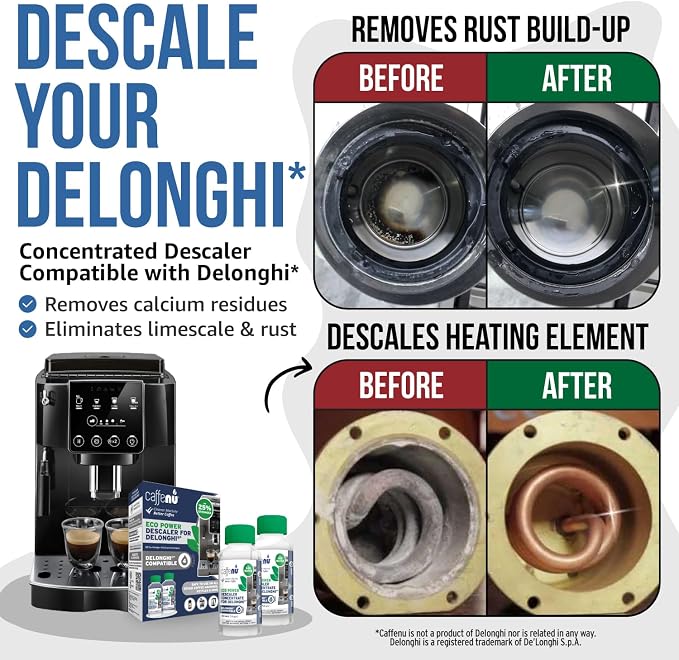 Delonghi Compatible Descaling Solution. 2 Bottles of Descaler Solution. - Image 2