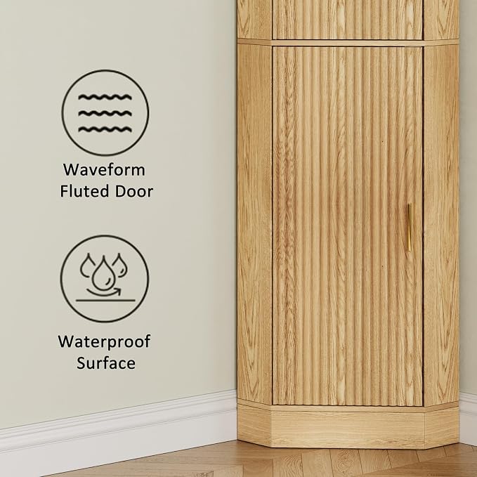 70.3" Tall Corner Cabinet, 4-Tier Corner Storage Cabinet - Image 5